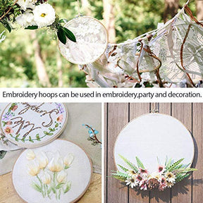 7 Pieces Embroidery Hoops Set Bamboo Circle Cross Stitch Craft Sewing