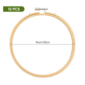 9 Inch Wooden Round Embroidery Hoops Bamboo Circle Cross Stitch Hoop
