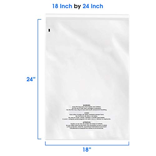 18x24 200 Count Clear Poly Bags Cellophane Bags Clear Plastic Bags
