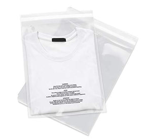 9x12 100 Count Poly Bags Plastic Shirt Bags Clear Plastic Bags