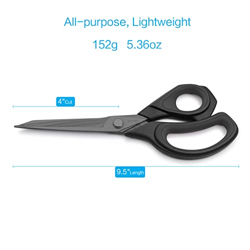 9.5 Inches Light Black/Black Fabric Scissors All-Purpose Stainless Steel Scissors
