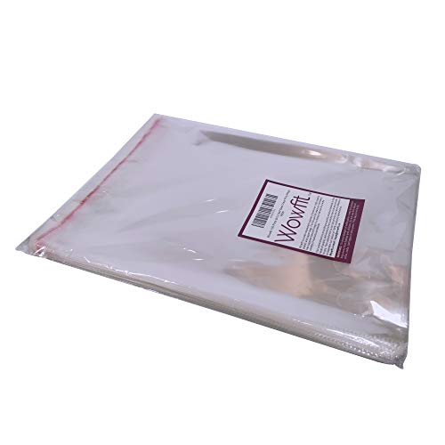 Clear Tape Resealable Cello Bags, 10x13, 100 Pack
