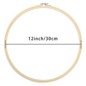 12 Inch Wooden Round Embroidery Hoops Bamboo Circle Cross Stitch Hoop