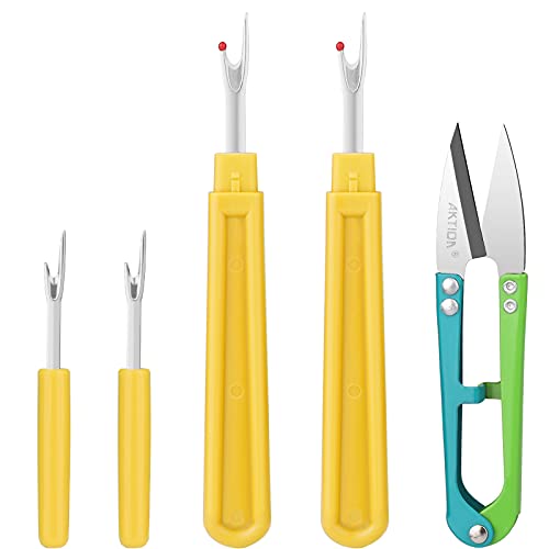 Yellow 2 Big And 2 Small Thread Remover Kit With 1 Thread Nipper Zipper Bag