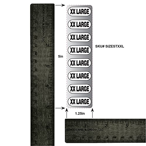 Xxl Clothing Size Strip Labels 250 Strips Per Roll Size Tags For Clothing