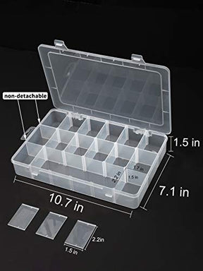 2 PCS 18 Grids Plastic Organizer Container Storage Box With Adjustable Dividers