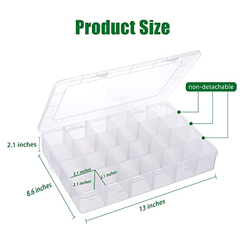 24 Grids Large Plastic Compartment Container Storage Organizer Box