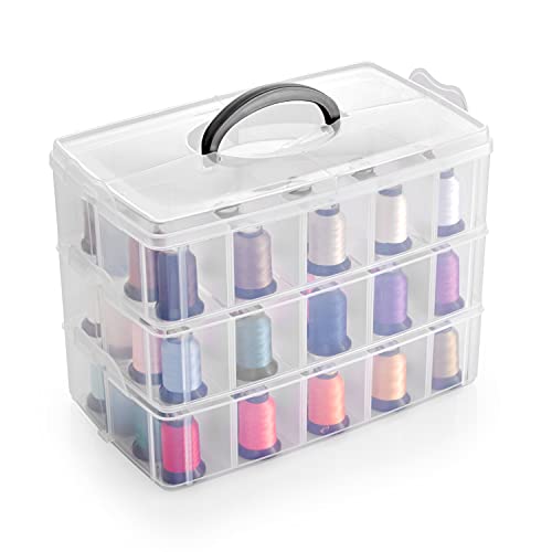 X-large Storage Container With 30 Adjustable Compartments Thread Organizer