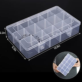 3 Pack 15 Large Grids Organizer Box 15 Compartments Plastic Storage Box With Dividers