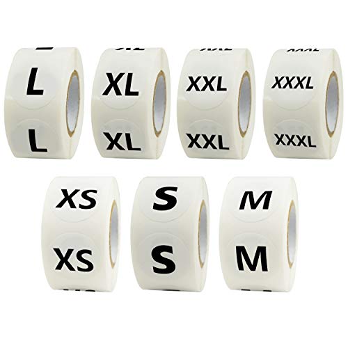 7 Sizes 3500 Pcs Clothing Size Stickers Labels Size Stickers For Clothing