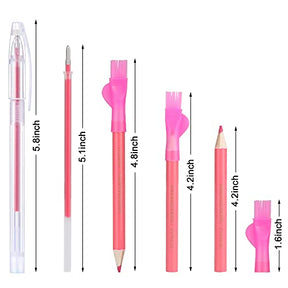 4 Pcs Fabric Marking Pens With 4 Refills 10 Tailor’s Chalk & 3 Sewing Fabric Pencils