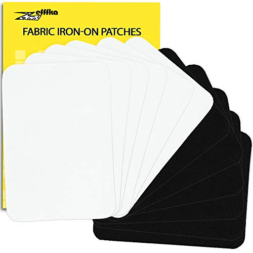 12 Pcs Black And White Fabric Iron On Patches Inside & Outside