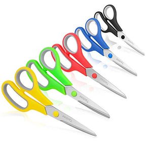 5 Pack Assorted Color Stainless Steel Scissors Craft Scissors