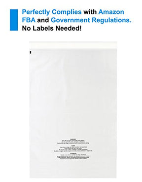 14x20 100 Count Clear Poly Bags T Shirt Plastic Bags