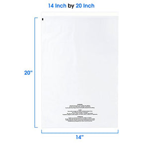 14x20 200 Count Clear Poly Bags T Shirt Plastic Bags