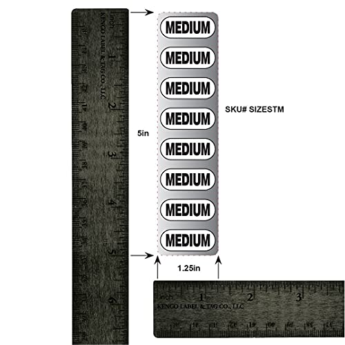 Medium Clothing Size Strip Labels 250 Strips Per Roll Clothing Size Labels