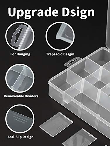 2 PCS 18 Grids Plastic Organizer Container Storage Box With Adjustable Dividers