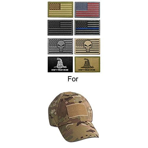 8 Pieces Tactical American Flag Military Patch Set Velcro Patches