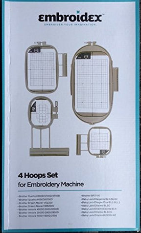 4 Embroidery Hoops Set For Brother Machines Sewing Machine Hoops