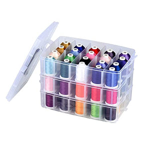 3 Layers Case Storage Box Embroidery Thread Organizer For 60 Spools