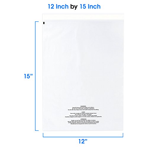 12x15 100 Count Clear T Shirt Bags Poly Bags For Shirts