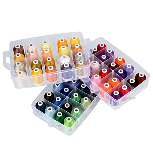Machine Embroidery Thread Kits With Thread Organizer 63 Polyester Colors