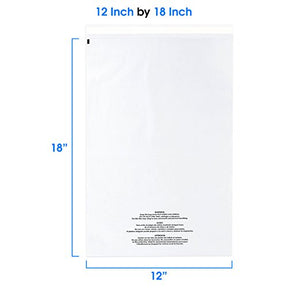 12x18 100 Count Poly Bags Plastic Shirt Bags Clear Plastic Bags