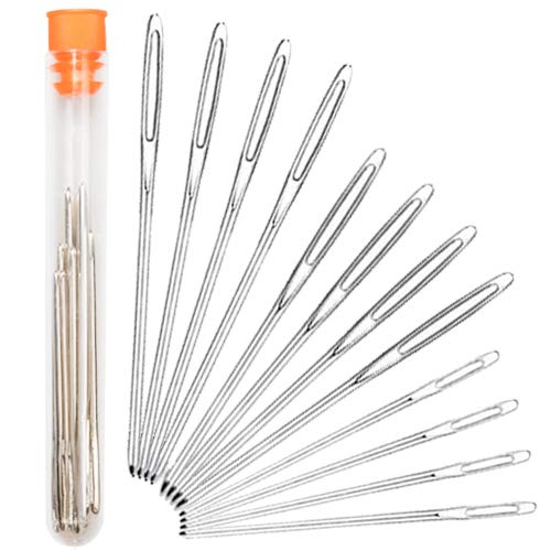 12 Pieces Large Eye Blunt Needles Stainless Sewing Needles