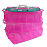 Pink Storage Container With 30 Adjustable Compartments Craft Organizers