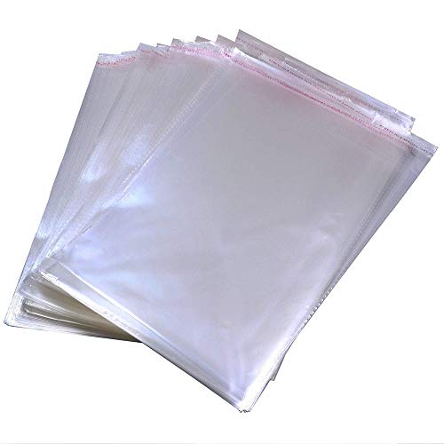 12x16 100 Pcs Cellophane Bags Resealable Plastic Bags Packaging Clothes