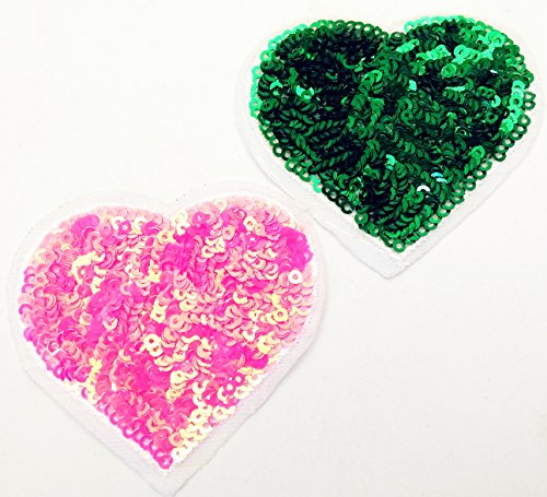 12 Pcs Love Heart With Sequin Kid Embroidered Patch Iron On Patch Applique