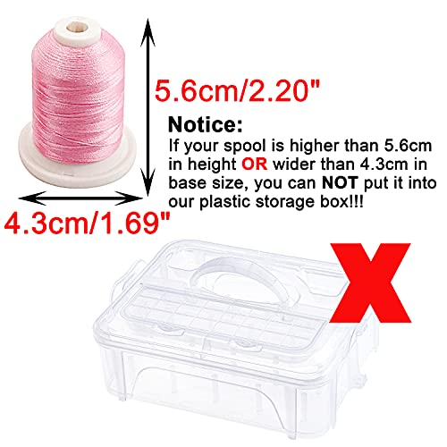 1 Layer Clear Storage Box Thread Organizer For Holding 20 Spools