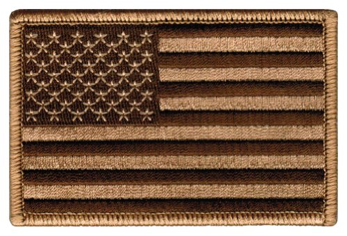 Camo Tan American Flag Embroidered Patch United States Military