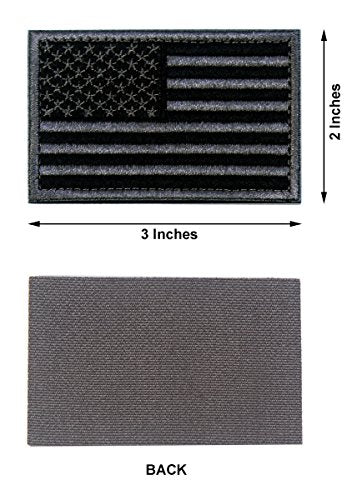 Black Grey Tactical Patch USA Flag With Hook And Loop For Military Uniform