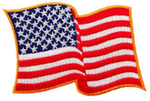 Waving America Flag Embroidered Patch Iron On USA Flag Patch