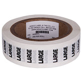 Large Clothing Size Strip Labels 250 Strips Per Roll Sizing Stickers