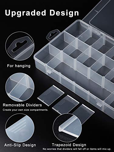 18 Grids Plastic Compartment Container Storage Box Case With Dividers