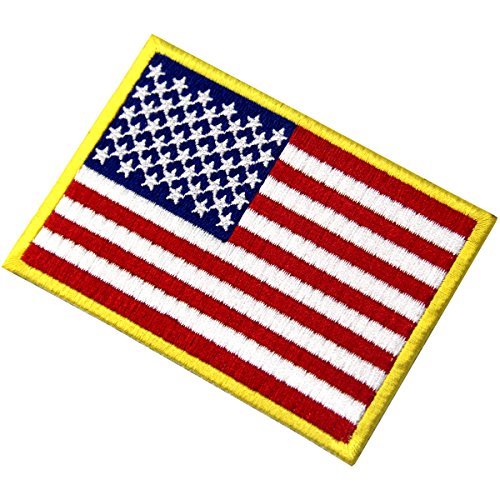 Gold Border American Flag Embroidered Patch For America Army Uniform Iron On