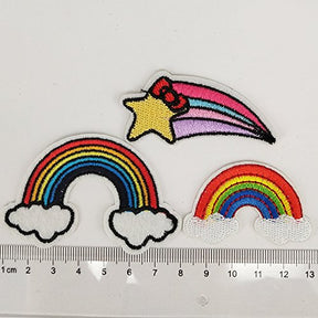 12 Pcs Rainbow Embroidered Patch For Kid's Iron On Patch Applique
