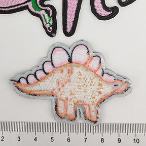 12 Pcs Kid's Embroidered Patch Dinosaur Iron On Patch Applique