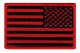 Reverse Red Black USA Flag Embroidered Patch United States Military