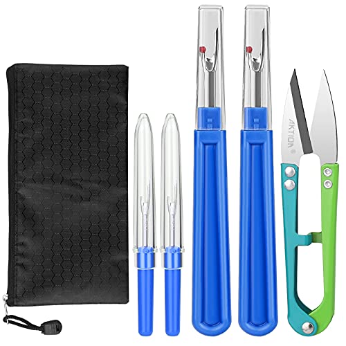 Blue 2 Big And 2 Small Seam Thread Remover Kit With 1 Thread Nipper Tool Zipper Bag