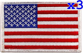 Pack Of 2 USA Flag Logo Embroidered Patch Sew On Iron On Applique