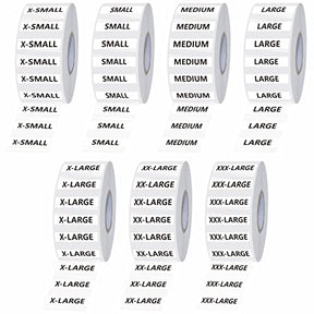 1750 Pcs Clothing Size Labels, Black And White Clothing Size Labels