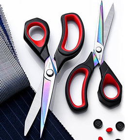8.5 Inches Black/Red Fabric Scissors All-Purpose Stainless Steel Scissors