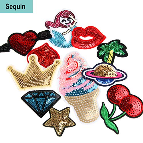 60 Pcs Random Assorted Styles Embroidered Iron On Applique Patches