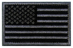 Black Grey Tactical Patch USA Flag With Hook And Loop For Military Uniform