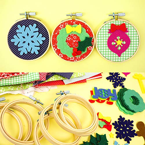 12 Pieces 3 Inch Bamboo Circle Hoops Rings For Embroidery And Cross Stitch