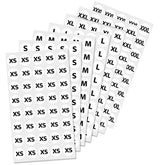 All 7 Sizes Pack of 2400 Clothing Size Stickers With Zipper Bag