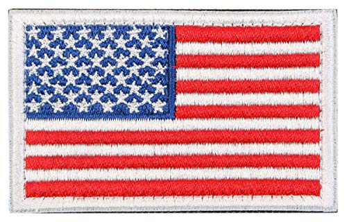 Red White Tactical Patches Of USA Flag With Hook And Loop Army Uniform